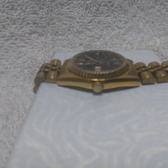 Seiko Quartz Watch 3Y03-0169 Day Date All Gold Bracelet New Glass Battery !!! - Picture 5 of 12